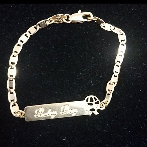 18k GF baby boy logo bracelet. New - Picture 4 of 8